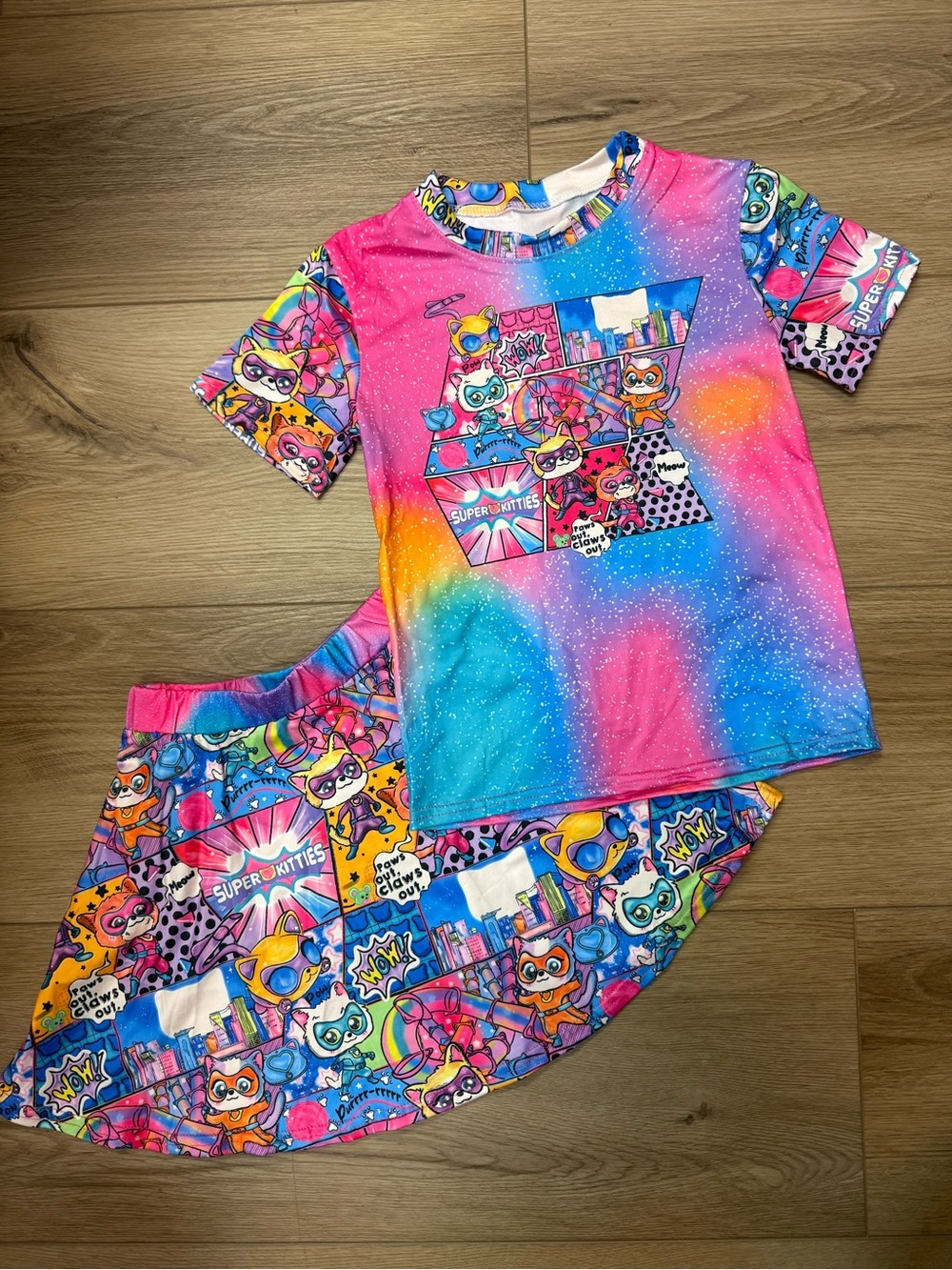 Super kitties skirt set